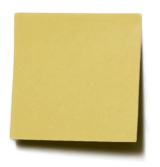Post-it jaune sur fond transparent